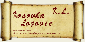 Kosovka Lojović vizit kartica
